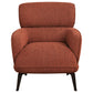 Andrea Upholstered Crecent Arm Accent Chair Orange