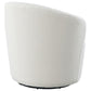 Joyce Upholstered Barrel Back Swivel Chair White