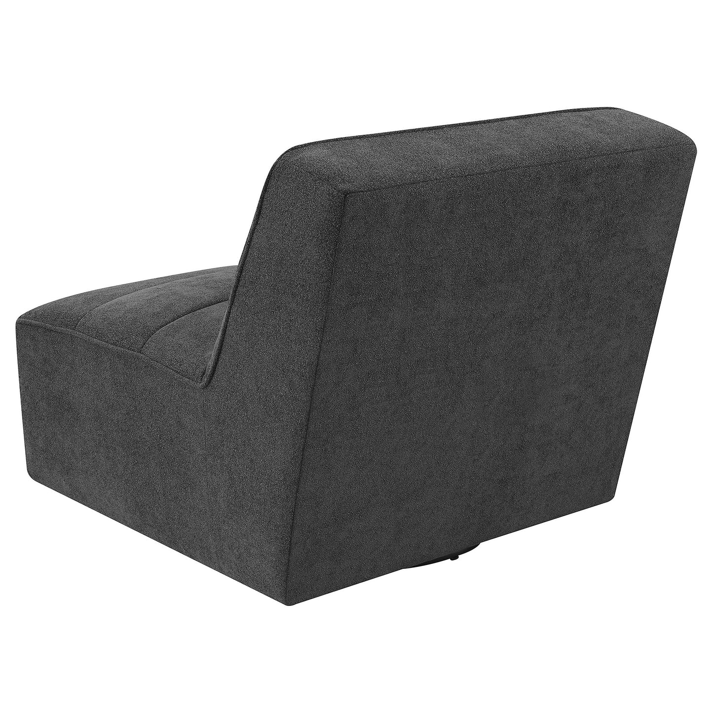 Cobie Upholstered Armless Swivel Chair Dark Charcoal