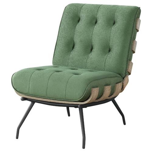 Aloma Upholstered Tufted Armless Accent Chair Green