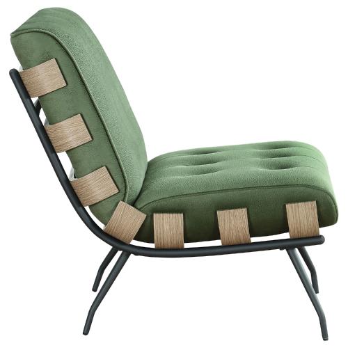 Aloma Upholstered Tufted Armless Accent Chair Green