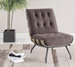 Aloma Upholstered Tufted Armless Accent Chair Brown