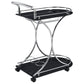 Elfman 2-tier Glass Shelf Metal Bar Cart Black and Chrome