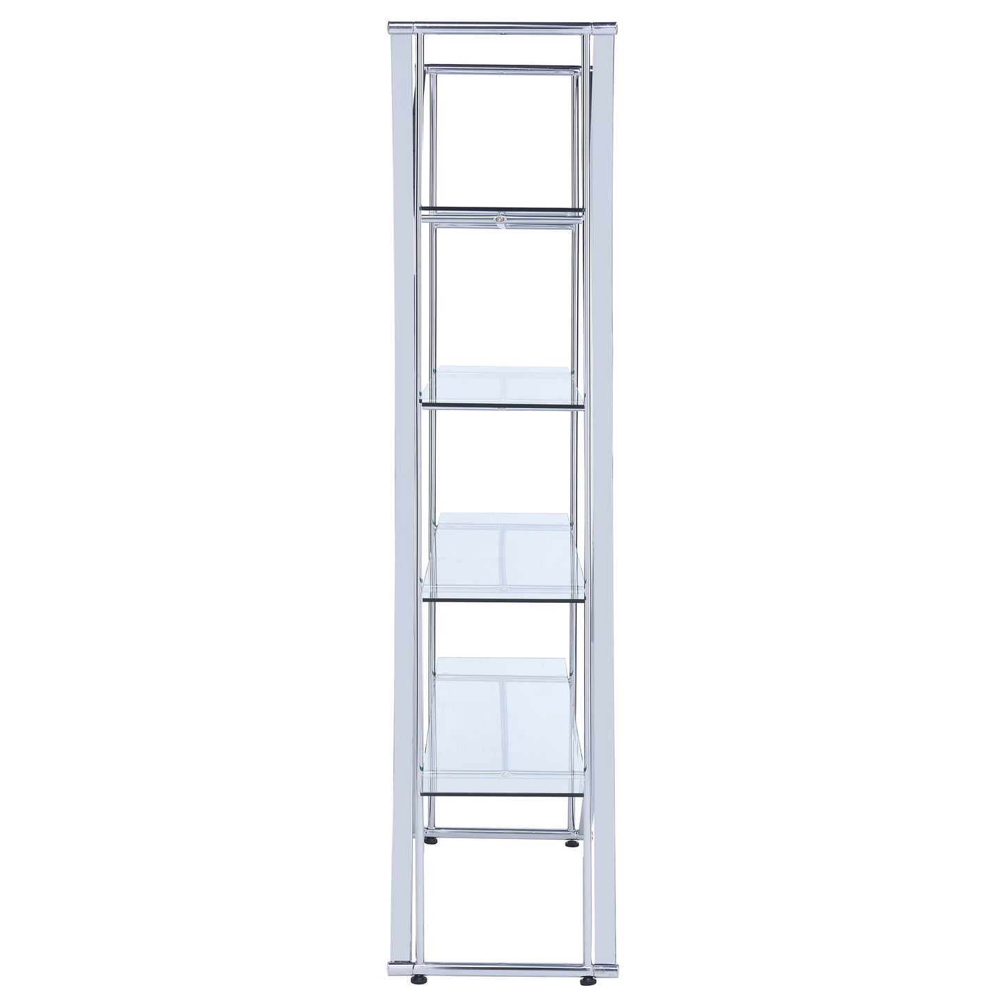 Larson 73-inch 4-shelf Glass Bookshelf Chrome