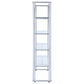 Larson 73-inch 4-shelf Glass Bookshelf Chrome