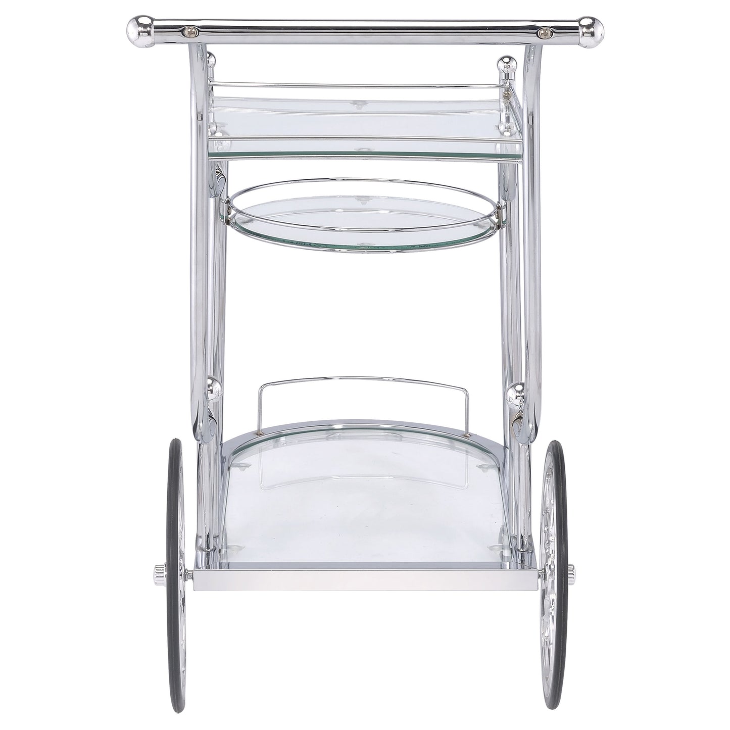 Sarandon 3-tier Glass Shelf Metal Bar Cart Chrome