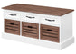 Alma 3-drawer Storage Bench Weathered Brown and White