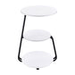 Hilly 3-tier Round Accent Side Table White and Black