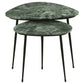 Tobias 2-piece Triangular Marble Top Nesting Table Green