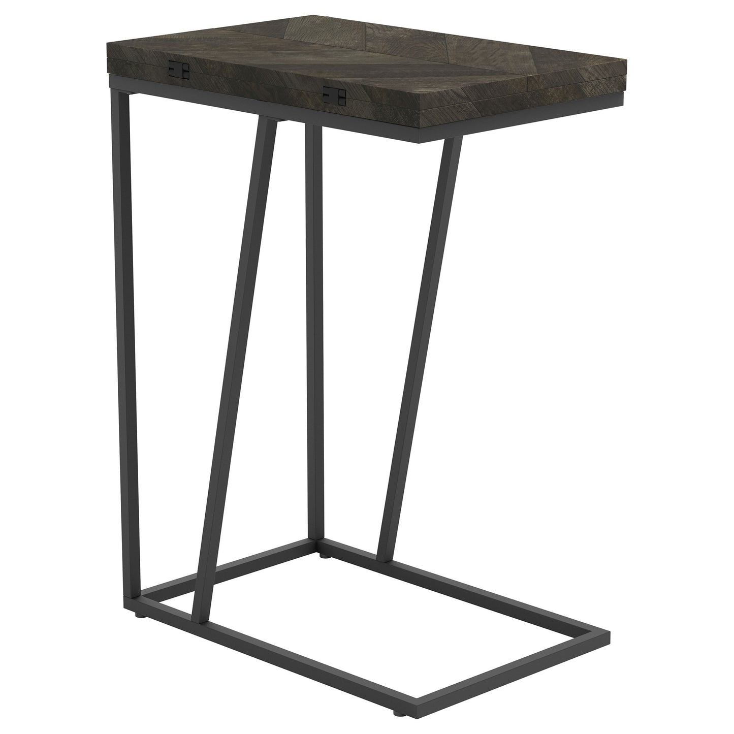 Carly Expandable Engineered Wood C-Shaped Side Table Grey