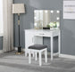 Elijah Vanity Set with Lighting & Stool White and Dark Grey