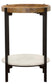 Adhvik Round Side Table with Marble Shelf Natural and Black