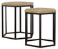 Adger 2-piece Hexagonal Nesting Tables Natural and Black