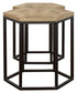 Adger 2-piece Hexagonal Nesting Tables Natural and Black