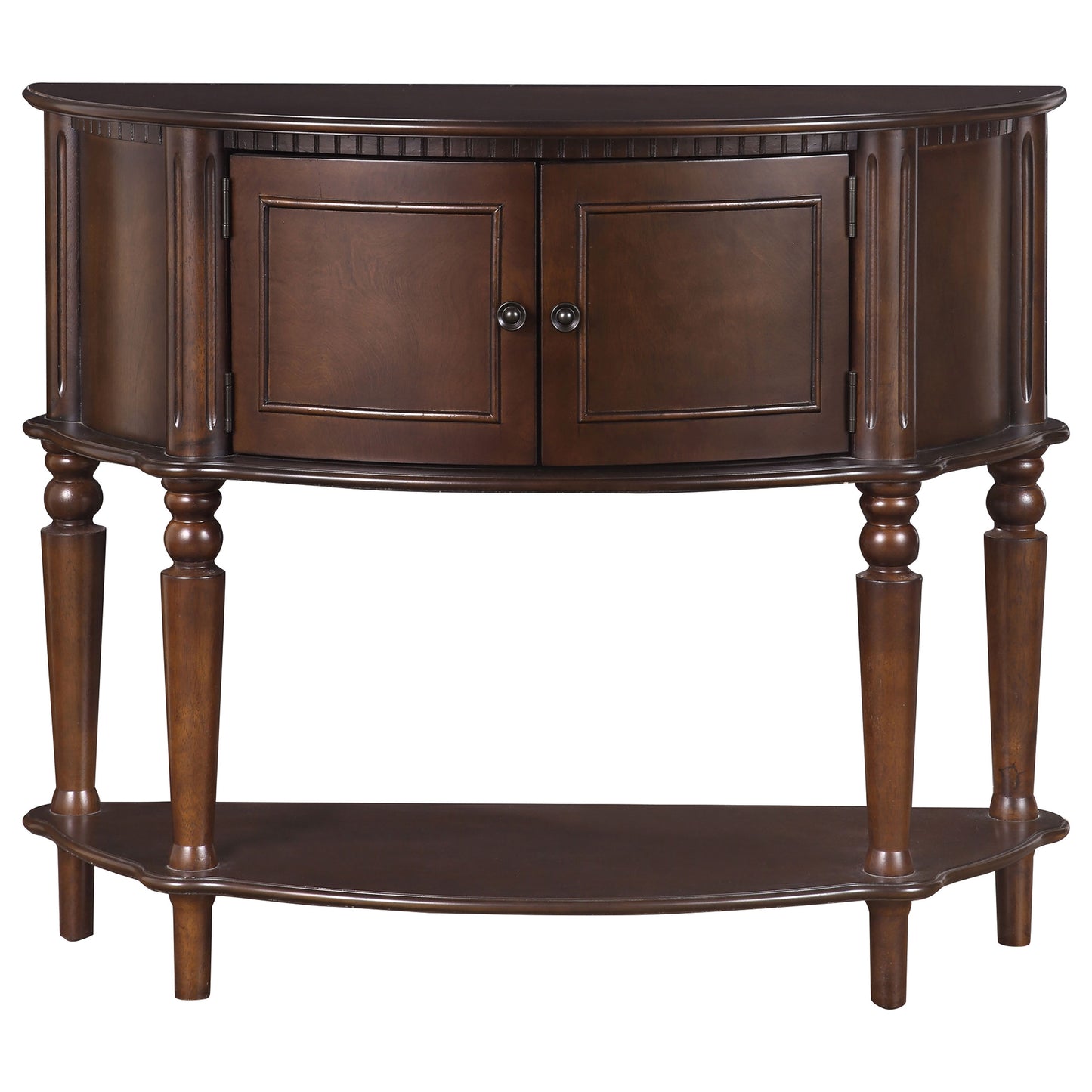 Brenda 2-door Demilune Wood Entryway Console Table Brown