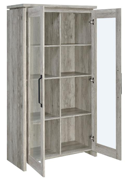 Alejo 2-door Engineered Wood Tall Cabinet Grey Driftwood