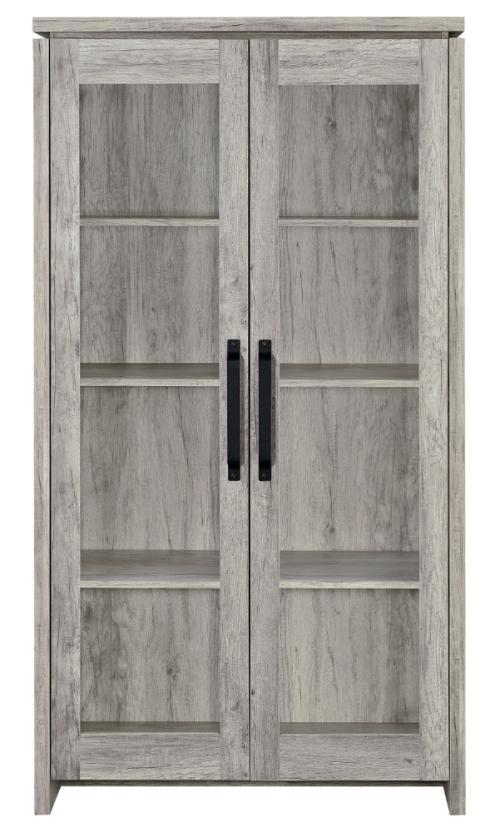 Alejo 2-door Engineered Wood Tall Cabinet Grey Driftwood