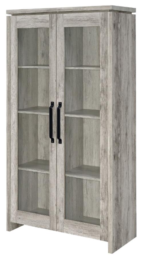 Alejo 2-door Engineered Wood Tall Cabinet Grey Driftwood