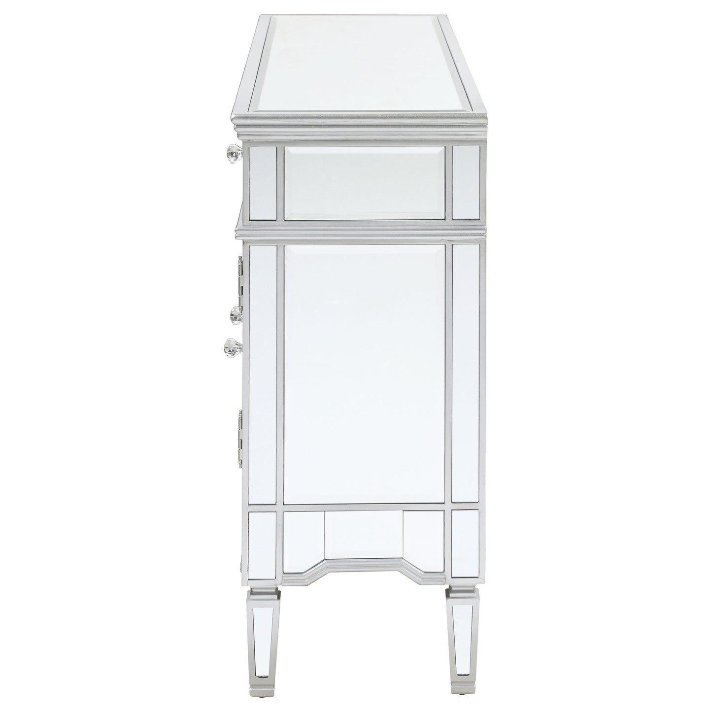 Duchess 5-drawer Mirrored Storage Accent Cabinet Silver