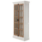 Tammi 2-door Wood Tall Cabinet Distressed White and Brown