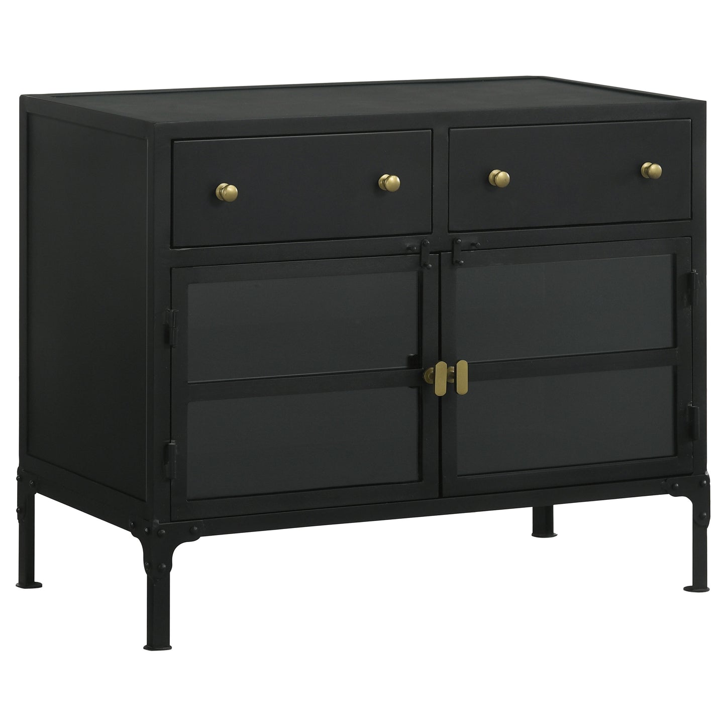 Sadler 2-drawer Metal Accent Storage Cabinet Matte Black