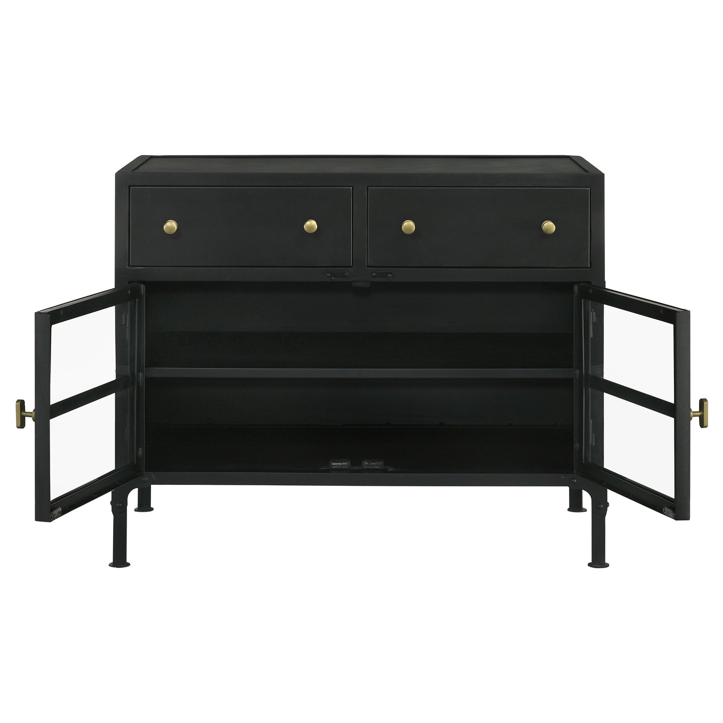 Sadler 2-drawer Metal Accent Storage Cabinet Matte Black