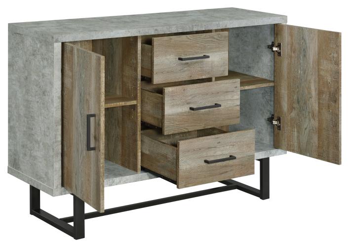 Abelardo 3-drawer Engineered Wood Cabinet Weathered Oak