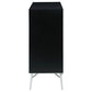 Josie 2-door Wood Sunburst Accent Cabinet Black and Silver