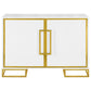 Elsa 2-door Wood Storage Accent Cabinet White and Gold