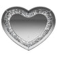 Aiko 36 x 30 Inch Heart Shaped LED Light Wall Mirror Silver