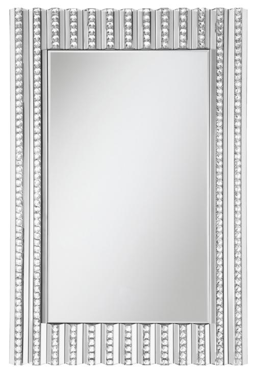 Aideen 32 x 47 Inch Acrylic Crystal Wall Mirror Silver