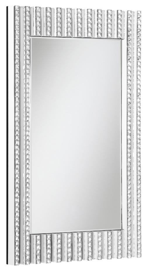 Aideen 32 x 47 Inch Acrylic Crystal Wall Mirror Silver