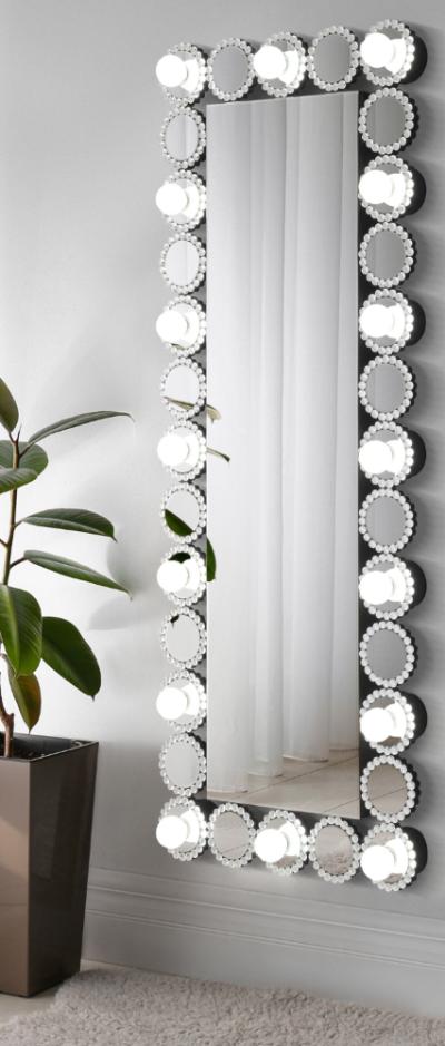 Aghes 24 x 62 Inch Wall Mirror with Lighting Silver