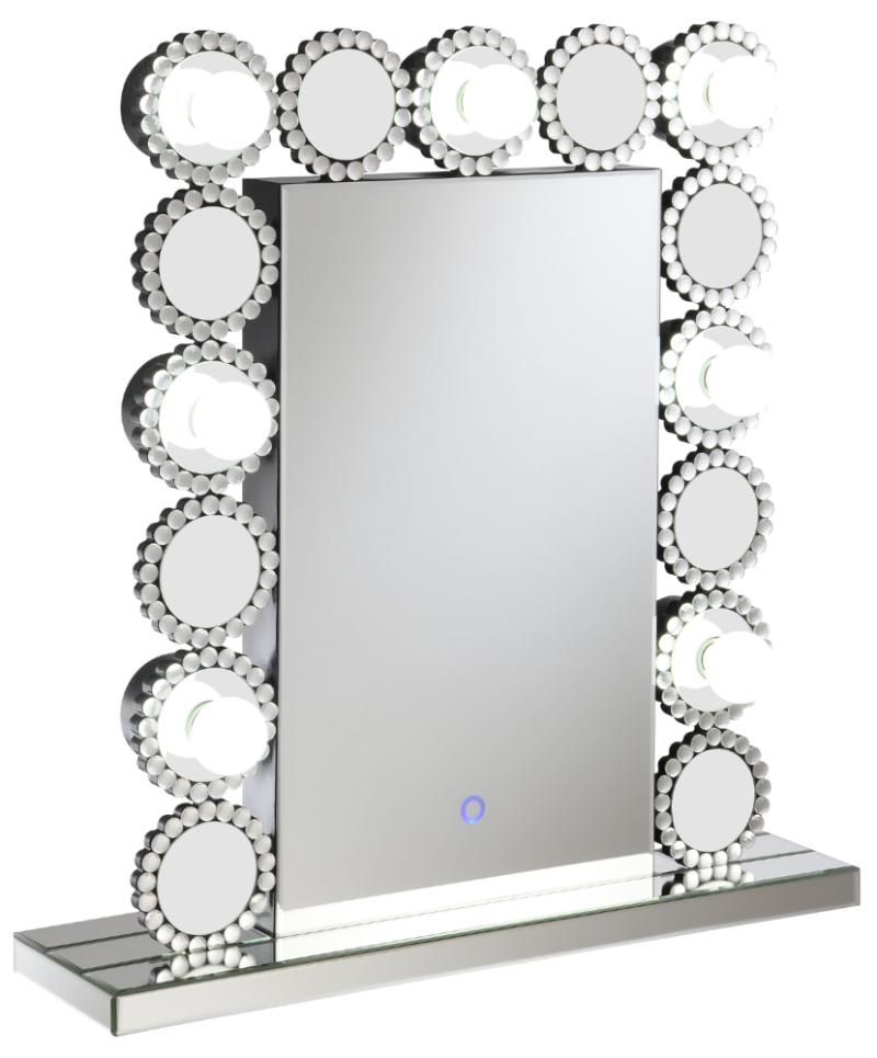 Aghes Vanity Mirror with Lighting Silver