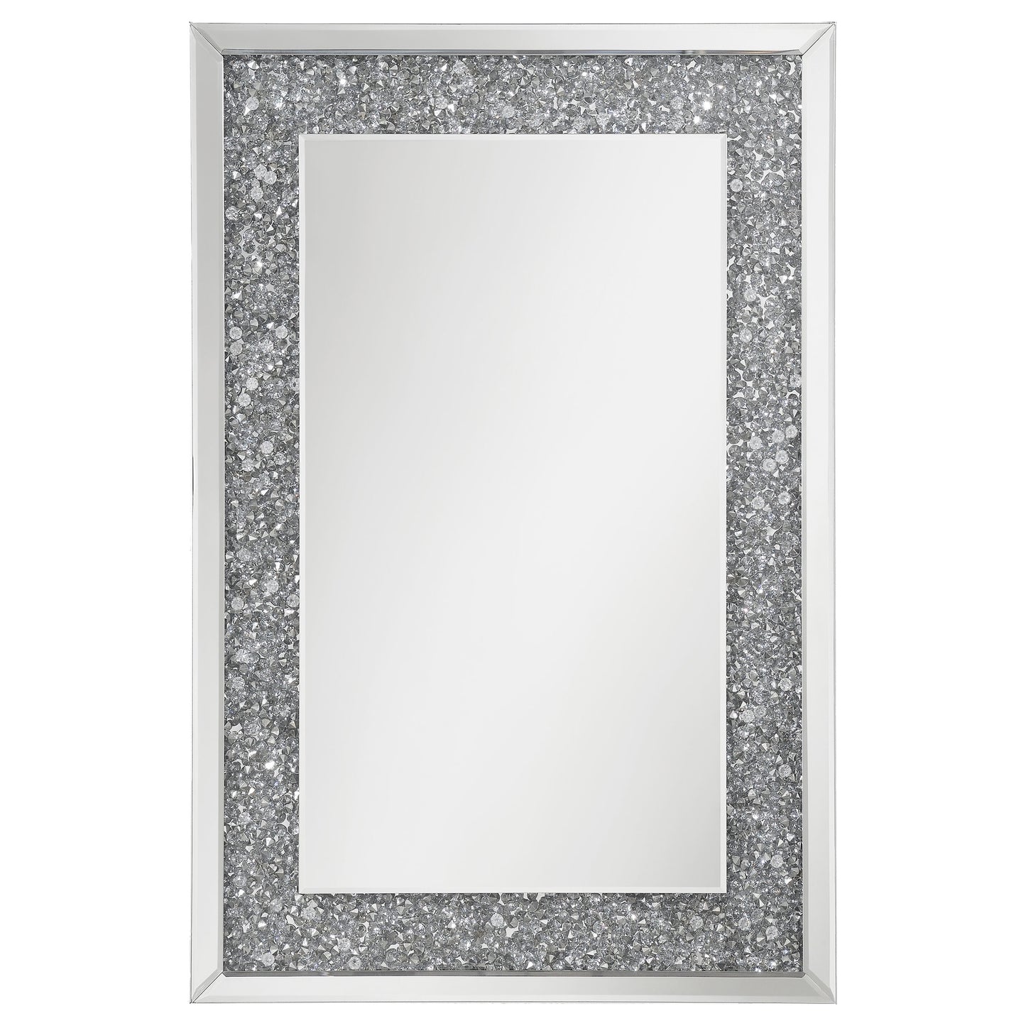 Valerie 24 x 36 Inch Acrylic Crystal Wall Mirror Silver