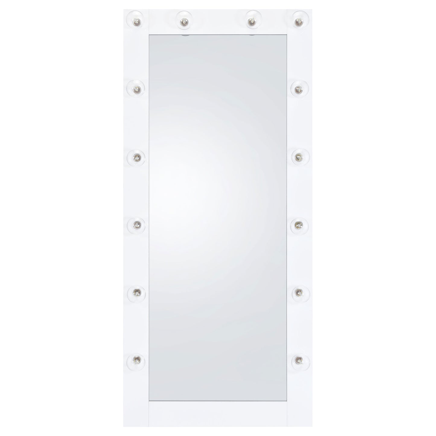 Zayan 32 x 71 Inch Floor Mirror LED Lighting White Gloss