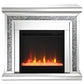 Lorelai Mirrored Freestanding Electric Fireplace Silver