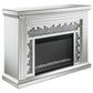 Gilmore Mirrored Freestanding Electric Fireplace Silver