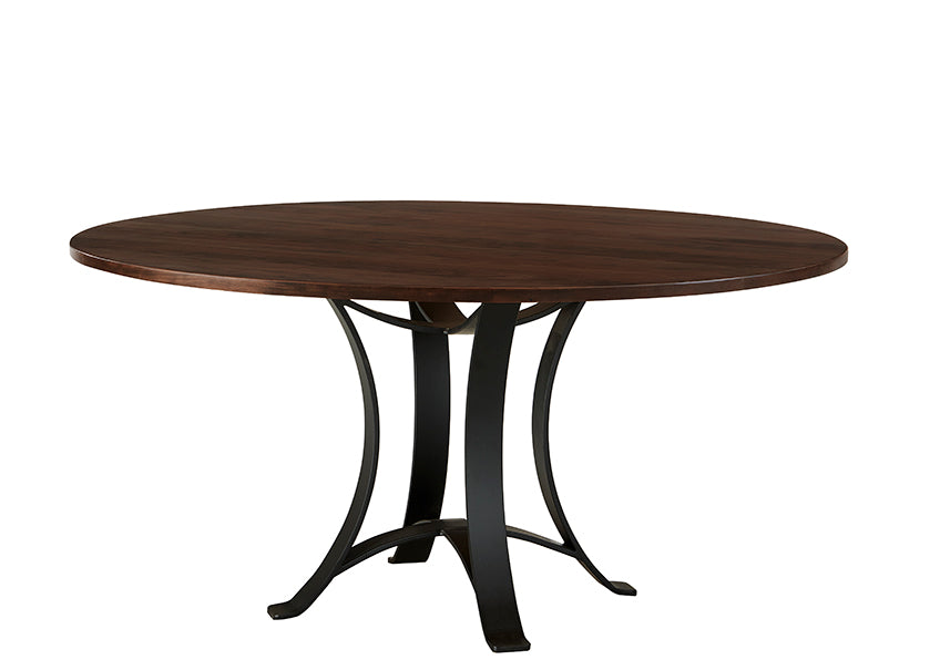 60 INCH ROUND TABLE W/ METAL BASE