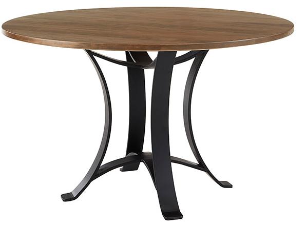 48 INCH ROUND TABLE W/ METAL BASE