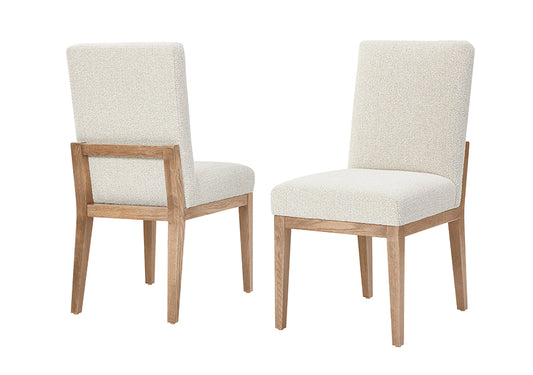 UPHOLSTERED SIDE CHAIR OATMEAL FABRIC