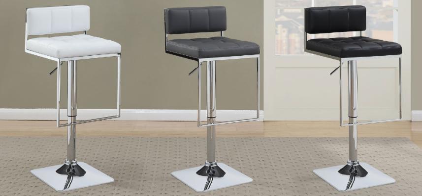 Alameda Adjustable Bar Stool Chrome and White