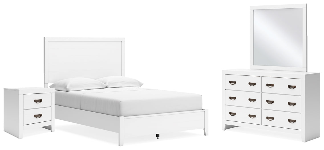 Binterglen Full Panel Bed with Mirrored Dresser and Nightstand