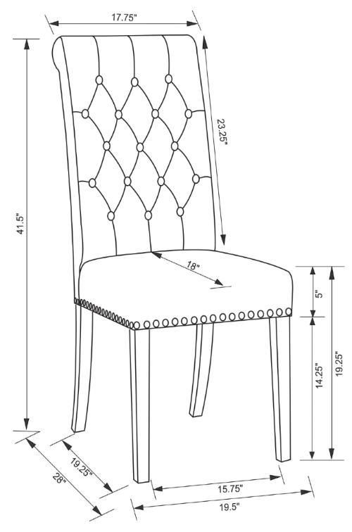 Alana Fabric Upholstered Dining Side Chair Beige (Set of 2)