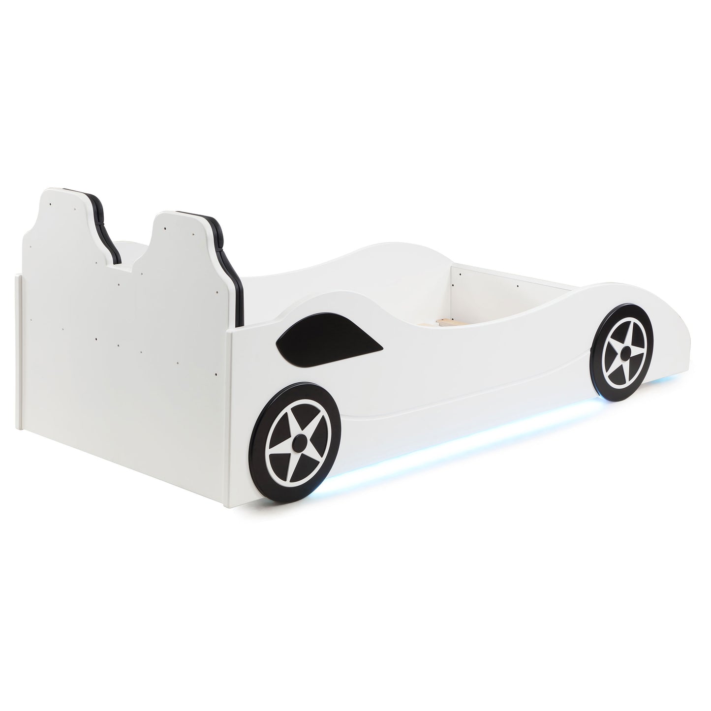 Cruiser Wood Twin LED Car Bed White