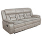 Greer Upholstered Motion Reclining Sofa Taupe