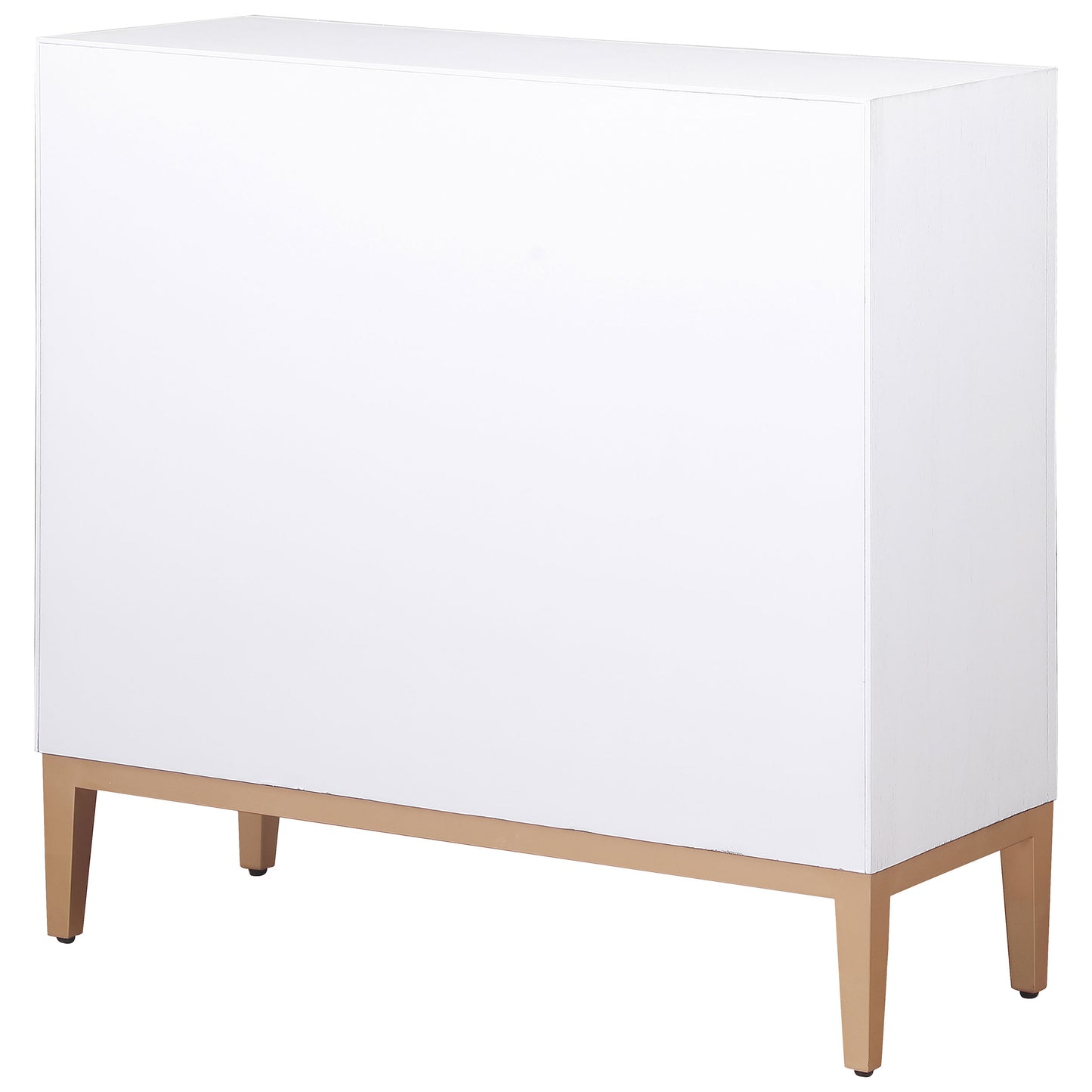 Gretchen 2-door Wood Fluted Parquet Cabinet White and Brown