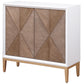 Gretchen 2-door Wood Fluted Parquet Cabinet White and Brown