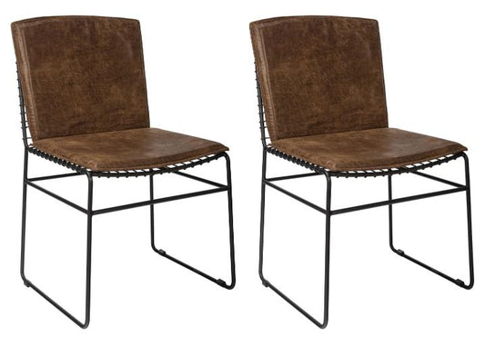 Abbott Metal Dining Side Chair Antique Brown (Set of 2)