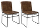 Abbott Metal Dining Side Chair Antique Brown (Set of 2)